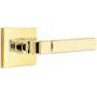 Emtek Aston Privacy Door Lever Set from the Brass Modern Collection Unlacquered Brass