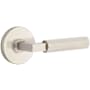 Emtek Faceted Privacy Door Lever Set from the SELECT Brass Collection Satin Nickel