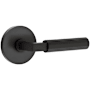 Emtek Faceted Privacy Door Lever Set from the SELECT Brass Collection Flat Black