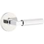 Emtek Faceted Privacy Door Lever Set from the SELECT Brass Collection Polished Chrome