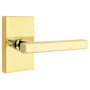 Emtek Freestone Privacy Door Lever Set from the Brass Modern Collection Unlacquered Brass