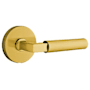 Emtek Hercules Privacy Door Lever Set from the Modern Brass Collection Satin Brass