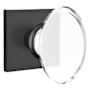 Emtek Hampton Glass Privacy Door Knobset with Brass Rosette Flat Black
