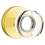 Emtek Modern Disc Crystal Privacy Door Knobset with Brass Rosette Unlacquered Brass
