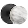 Emtek White Marble Privacy Door Knob Set from the SELECT Collection Flat Black