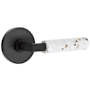 Emtek Terrazzo Privacy Door Lever Set from the SELECT Collection Flat Black