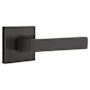 Emtek Dumont Right Handed Privacy Door Lever Set with Square Rose from the Brass Modern Collection Oil Rubbed Bronze