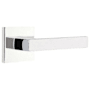 Emtek Dumont Right Handed Privacy Door Lever Set with Square Rose from the Brass Modern Collection Polished Chrome