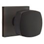 Emtek Freestone Privacy Door Knob Set with Square Rose from the Urban Modern Collection Oil Rubbed Bronze