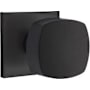 Emtek Freestone Privacy Door Knob Set with Square Rose from the Urban Modern Collection Flat Black