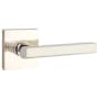Emtek Freestone Right Handed Privacy Door Lever Set with Square Rose from the Urban Modern Collection Polished Nickel