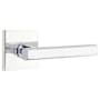 Emtek Freestone Right Handed Privacy Door Lever Set with Square Rose from the Urban Modern Collection Polished Chrome