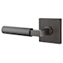 Emtek Hercules Left Handed Privacy Door Lever Set with Square Rose from the Brass Modern Collection Oil Rubbed Bronze