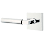 Emtek Hercules Left Handed Privacy Door Lever Set with Square Rose from the Brass Modern Collection Polished Chrome