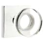 Emtek Modern Disc Privacy Door Knob Set with Square Rose from the Brass Modern Crystal Collection Polished Chrome