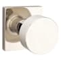 Emtek Round Knobset Privacy Door Knob Set with Square Rose Polished Nickel
