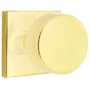 Emtek Round Knobset Privacy Door Knob Set with Square Rose Unlacquered Brass