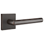 Emtek Stuttgart Right Handed Privacy Door Lever Set with Square Rose from the Brass Modern Collection Oil Rubbed Bronze