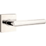 Emtek Stuttgart Right Handed Privacy Door Lever Set with Square Rose from the Brass Modern Collection Polished Nickel