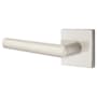 Emtek Stuttgart Left Handed Privacy Door Lever Set with Square Rose from the Brass Modern Collection Satin Nickel