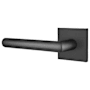 Emtek Stuttgart Left Handed Privacy Door Lever Set with Square Rose from the Brass Modern Collection Flat Black