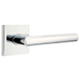Emtek Stuttgart Right Handed Privacy Door Lever Set with Square Rose from the Brass Modern Collection Polished Chrome