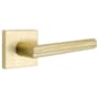 Emtek Stuttgart Right Handed Privacy Door Lever Set with Square Rose from the Brass Modern Collection Satin Brass