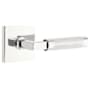 Emtek Knurled L-Square Right Handed Privacy Door Lever Set with Square Rose from the SELECT Brass Collection Polished Chrome