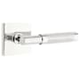 Emtek Knurled T-Bar Right Handed Privacy Door Lever Set with Square Rose from the SELECT Brass Collection Polished Chrome
