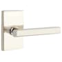 Emtek Freestone Left Handed Privacy Door Lever Set with Modern Rectangular Rose from the Urban Modern Collection Polished Nickel