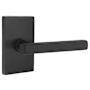 Emtek Freestone Left Handed Privacy Door Lever Set with Modern Rectangular Rose from the Urban Modern Collection Flat Black