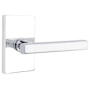 Emtek Freestone Right Handed Privacy Door Lever Set with Modern Rectangular Rose from the Urban Modern Collection Polished Chrome