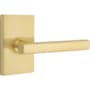 Emtek Freestone Left Handed Privacy Door Lever Set with Modern Rectangular Rose from the Urban Modern Collection Satin Brass
