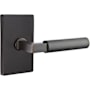 Emtek Hercules Right Handed Privacy Door Lever Set with Modern Rectangular Rose from the Brass Modern Collection Oil Rubbed Bronze