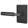Emtek Hercules Left Handed Privacy Door Lever Set with Modern Rectangular Rose from the Brass Modern Collection Flat Black