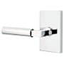 Emtek Hercules Left Handed Privacy Door Lever Set with Modern Rectangular Rose from the Brass Modern Collection Polished Chrome