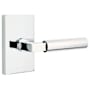 Emtek Hercules Right Handed Privacy Door Lever Set with Modern Rectangular Rose from the Brass Modern Collection Polished Chrome