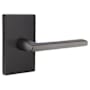Emtek Helios Left Handed Privacy Door Lever Set with Modern Rectangular Rose Oil Rubbed Bronze