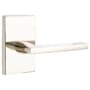 Emtek Helios Left Handed Privacy Door Lever Set with Modern Rectangular Rose Polished Nickel