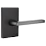 Emtek Helios Left Handed Privacy Door Lever Set with Modern Rectangular Rose Flat Black