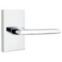 Emtek Helios Right Handed Privacy Door Lever Set with Modern Rectangular Rose Polished Chrome