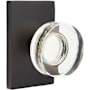 Emtek Modern Disc Privacy Door Knob Set with Modern Rectangular Rose from the Brass Modern Crystal Collection Oil Rubbed Bronze