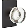Emtek Modern Disc Privacy Door Knob Set with Modern Rectangular Rose from the Brass Modern Crystal Collection Flat Black