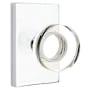 Emtek Modern Disc Privacy Door Knob Set with Modern Rectangular Rose from the Brass Modern Crystal Collection Polished Chrome