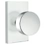 Emtek Round Knobset Privacy Door Knob Set with Modern Rectangular Rose Polished Chrome
