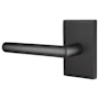 Emtek Stuttgart Left Handed Privacy Door Lever Set with Modern Rectangular Rose from the Brass Modern Collection Flat Black