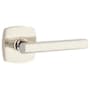 Emtek Freestone Right Handed Passage Door Lever Set with Urban Modern Rose from the Urban Modern Collection Polished Nickel