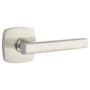 Emtek Freestone Right Handed Passage Door Lever Set with Urban Modern Rose from the Urban Modern Collection Satin Nickel