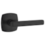 Emtek Freestone Right Handed Passage Door Lever Set with Urban Modern Rose from the Urban Modern Collection Flat Black