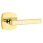 Emtek Freestone Right Handed Passage Door Lever Set with Urban Modern Rose from the Urban Modern Collection Unlacquered Brass
